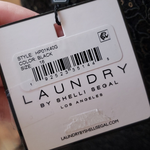 NWT Shelli Segal Elegant LBD w/ Feather Trim sz 16 - Picture 10 of 12